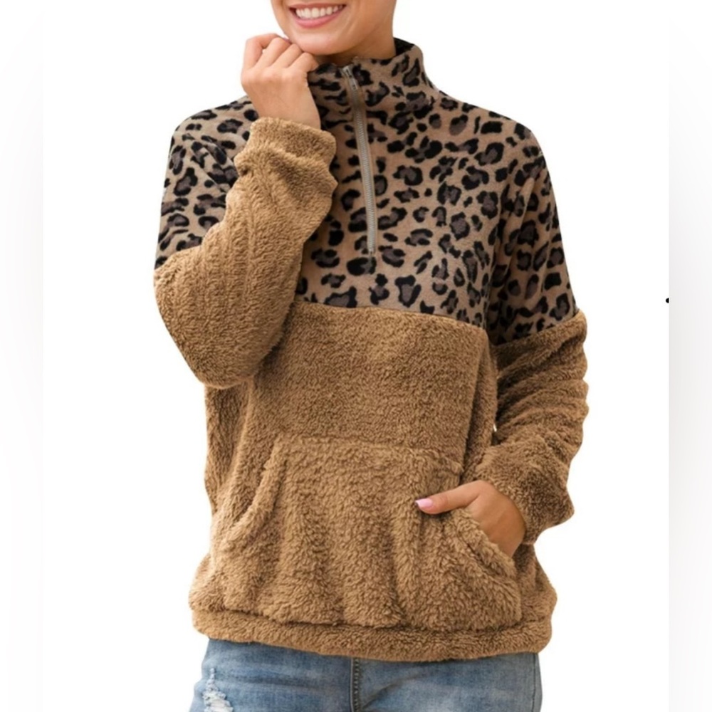 Super soft Simply Southern Leopard Print quarter zip